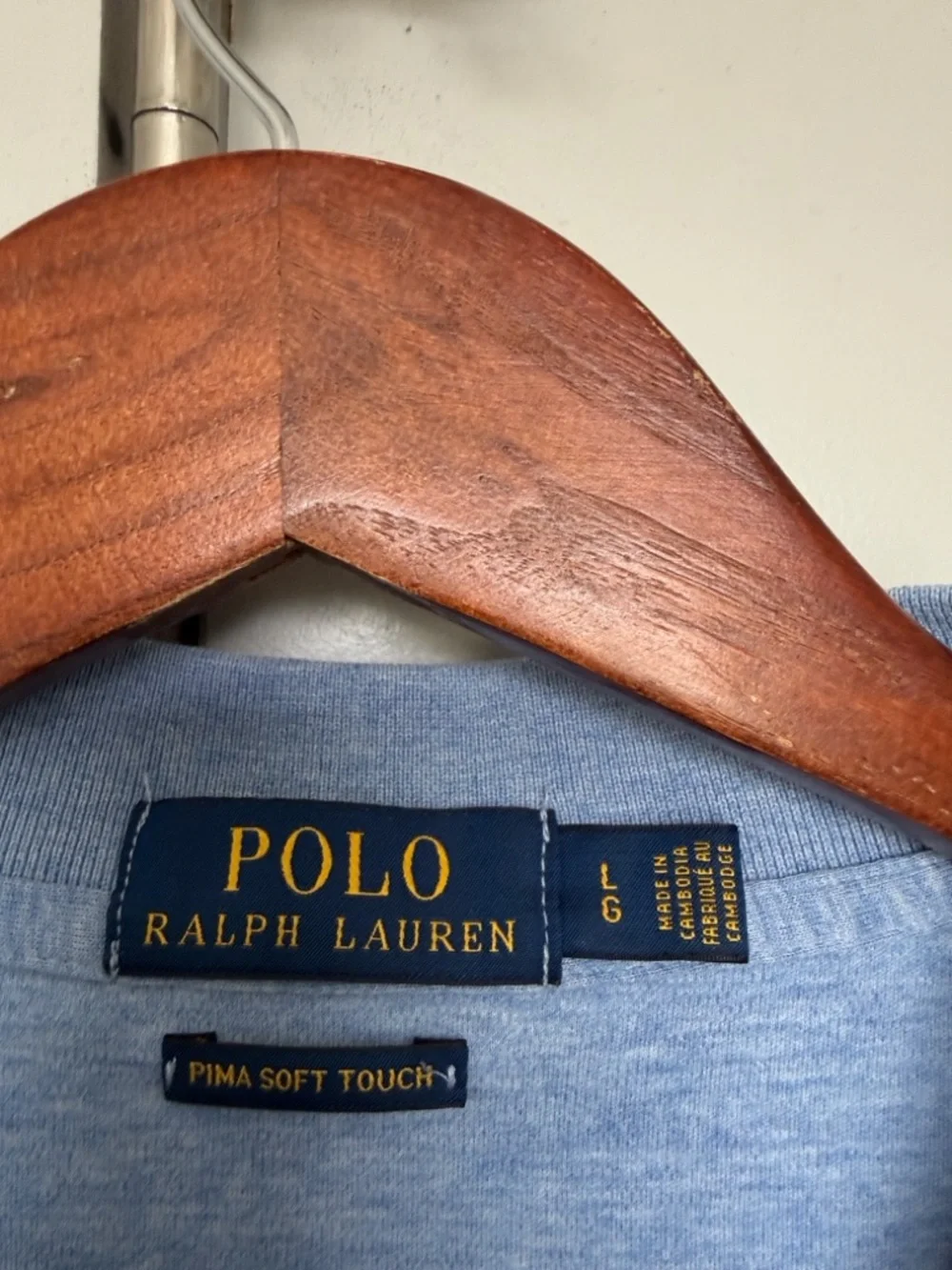 POLO RALPH LAUREN PIMA SOFT TOUCH POLO TOP BLUE MEN’S LARGE
